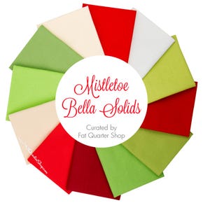 Mistletoe Bella Solids Fat Quarter Bundle | Curated by Fat Quarter Shop featuring Moda Fabrics