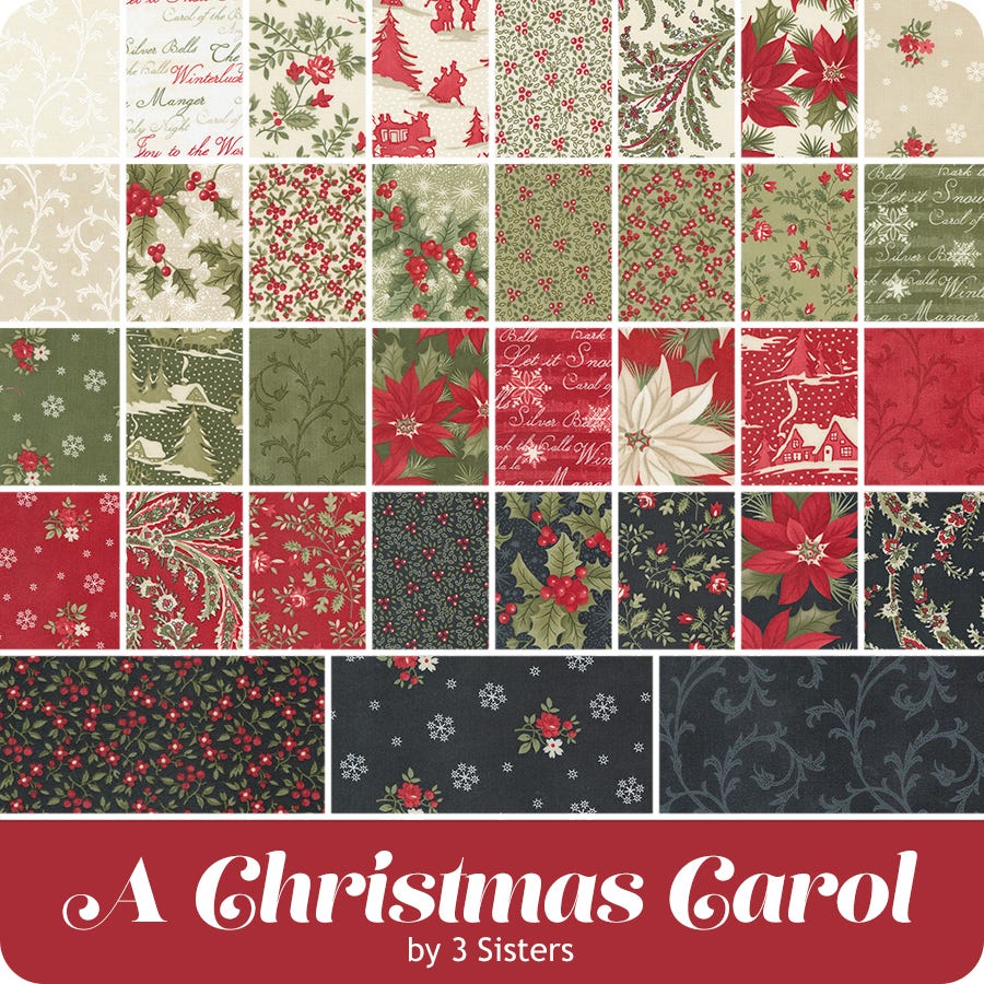 A Christmas Carol Yardage 3 Sisters for Moda Fabrics Fat Quarter Shop