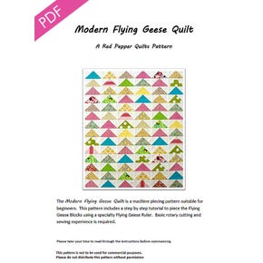 Modern Flying Geese Downloadable PDF Quilt Pattern | Red Pepper Quilts