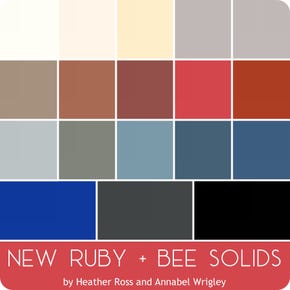 New Ruby and Bee Solids Fat Quarter Bundle | Heather Ross and Annabel Wrigley for Windham Fabrics
