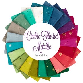 Ombre Flurries Metallic Fat Quarter Bundle | V & Co. for Moda Fabrics