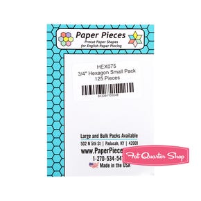 0.75" Hexagon 125ct Paper Pieces | Paper Pieces #HEX075