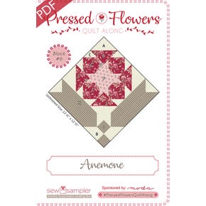 2023 Block #6 Pressed Flowers Quilt Along Quilt Card Downloadable PDF Pattern | Sew Sampler