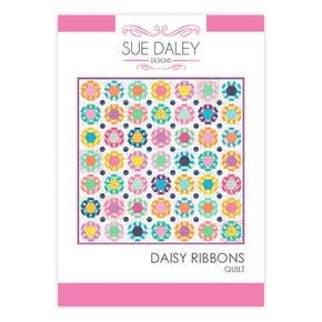 Daisy Ribbons Quilt Pattern with Papers and Templates | Sue Daley Designs #PSD-DAISY