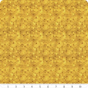 Queen Bee Honey Tiny Honeycomb Pattern Digitally Printed Yardage | SKU# CD1359-HONEY