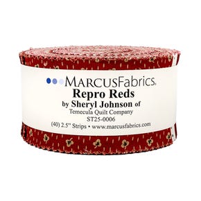 Repro Reds 2.5" Strips | Sheryl Johnson for Marcus Fabrics
