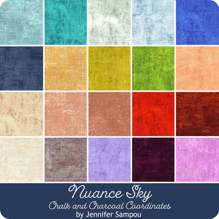 Nuance Sky Chalk and Charcoal Coordinates Fat Quarter Bundle