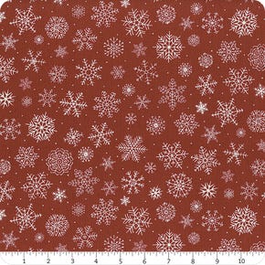 Santa's Tree Farm Red Large Snowflake Yardage | SKU# 24736-24
