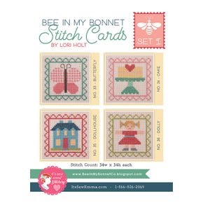 Bee in My Bonnet Stitch Cards Set I | Lori Holt of Bee in my Bonnet with It's Sew Emma #ISE-447