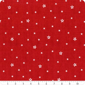 Scandi Christmas Red Stars Yardage | SKU# 2577-R