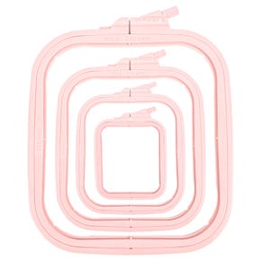 Set of Four Pastel Pink Plastic Embroidery Hoops | Nurge #Set-PPink