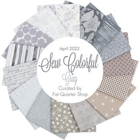 April 2022 Sew Colorful Gray Fat Quarter Bundle | Curated by Fat Quarter Shop