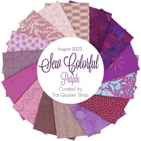 August 2023 Sew Colorful Purple Fat Quarter Bundle | Curated by Fat Quarter Shop