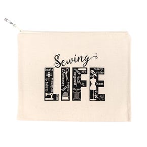 Sewing Life Canvas Zipper Bag | Fanatical Fusions #FF1451