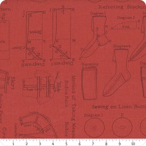 Sew Journal Red Needlecraft Yardage | SKU# C13896-RED