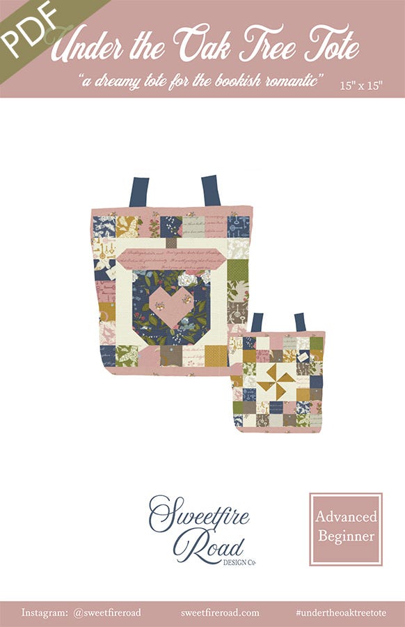Under the Oak Tree Tote Modified Sewing Pattern | Moda Under the Oak Tree Tote Modified Sewing Pattern | Moda