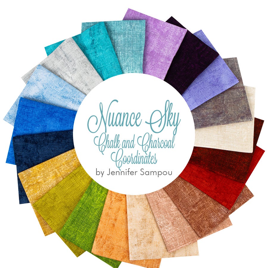 Nuance Sky Chalk and Charcoal Coordinates Fat Quarter Bundle