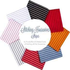 Stitching Housewives Stripes Fat Quarter Bundle | Priscilla Blain and Chelsea Carter of Stitching with the Housewives for Henry Glass Fabrics