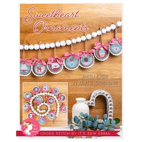Sweetheart Ornaments Cross Stitch Pattern | It's Sew Emma #ISE-4010