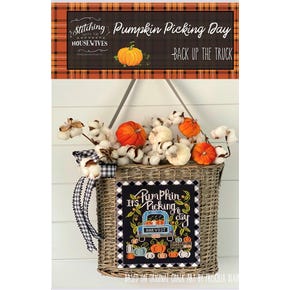 Pumpkin Picking Day Cross Stitch Pattern | Stitching with the Housewives Back up the Truck