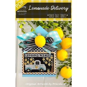 Lemonade Delivery Downloadable PDF Cross Stitch Pattern | Stitching with the Housewives Tiered Tray Tidbits