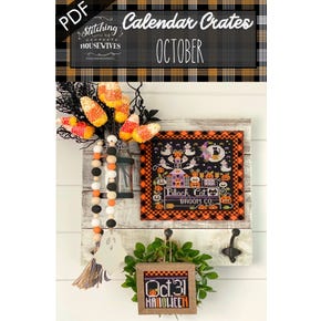 October Calendar Crates Downloadable PDF Cross Stitch Pattern | Stitching with the Housewives
