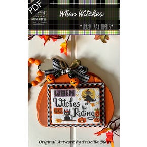 When Witches Downloadable PDF Cross Stitch Pattern | Stitching with the Housewives Tiered Tray Tidbits