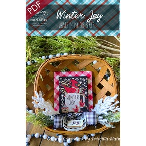 Winter Joy Downloadable PDF Cross Stitch Pattern | Stitching with the Housewives Snowed in with the Housewives What's in my Cup