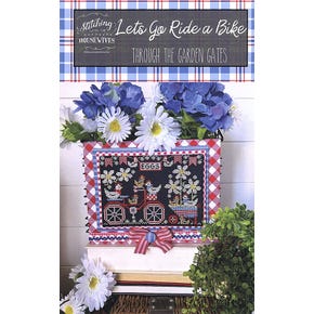 Through the Garden Gates Lets Go Ride a Bike Cross Stitch Pattern | Stitching with the Housewives
