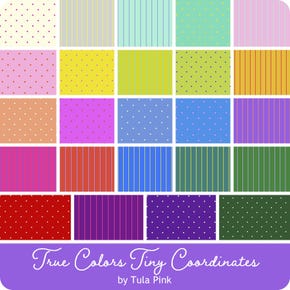 True Colors Tiny Coordinates Yardage | Tula Pink for Free Spirit Fabrics