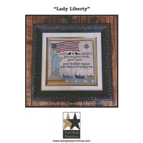 Lady Liberty American Trilogy Series Cross Stitch Pattern | Twin Peak Primitives
