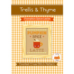 Pumpkin Spice Latte Downloadable PDF Cross Stitch Pattern | Trellis and Thyme