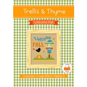 Welcome Fall Downloadable PDF Cross Stitch Pattern | Trellis and Thyme