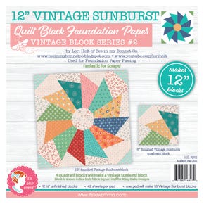 12" Vintage Sunburst Foundation Paper | Lori Holt of Bee in my Bonnet Co. for It's Sew Emma #ISE-7010