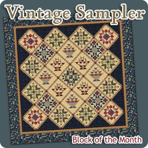 Vintage Sampler Block of the Month Reservation | Featuring Vintage Charm by Judie Rothermel