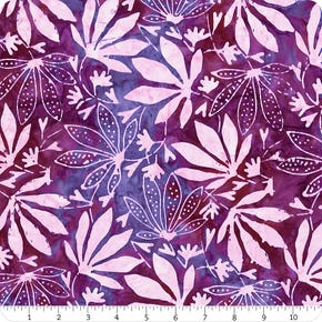 Waterlilies Batiks Purple Lily Blooms Yardage | SKU# 2162Q-X