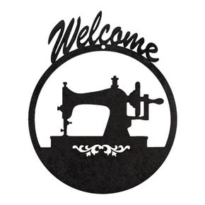 Welcome Sewing Machine Wood Sign | Fanatical Fusions #FF1604