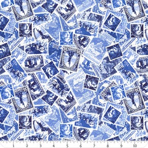 We the People Blue Patriotic Stamps Yardage | SKU# 52587-2