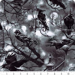 Wicked Eve Black Spooky Crows Yardage | SKU# C7885-BLACK