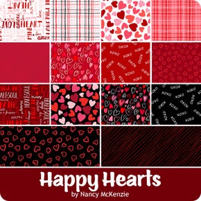 Happy Hearts Fat Quarter Bundle | Nancy McKenzie for Wilmington Prints