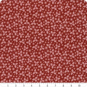 Winter Blooms Red Holly and Snow Yardage | SKU# 8WB-1