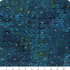 Winter Sparkle Artisan Batiks Metallic Ocean Spiral Yardage | SKU# 21231-59