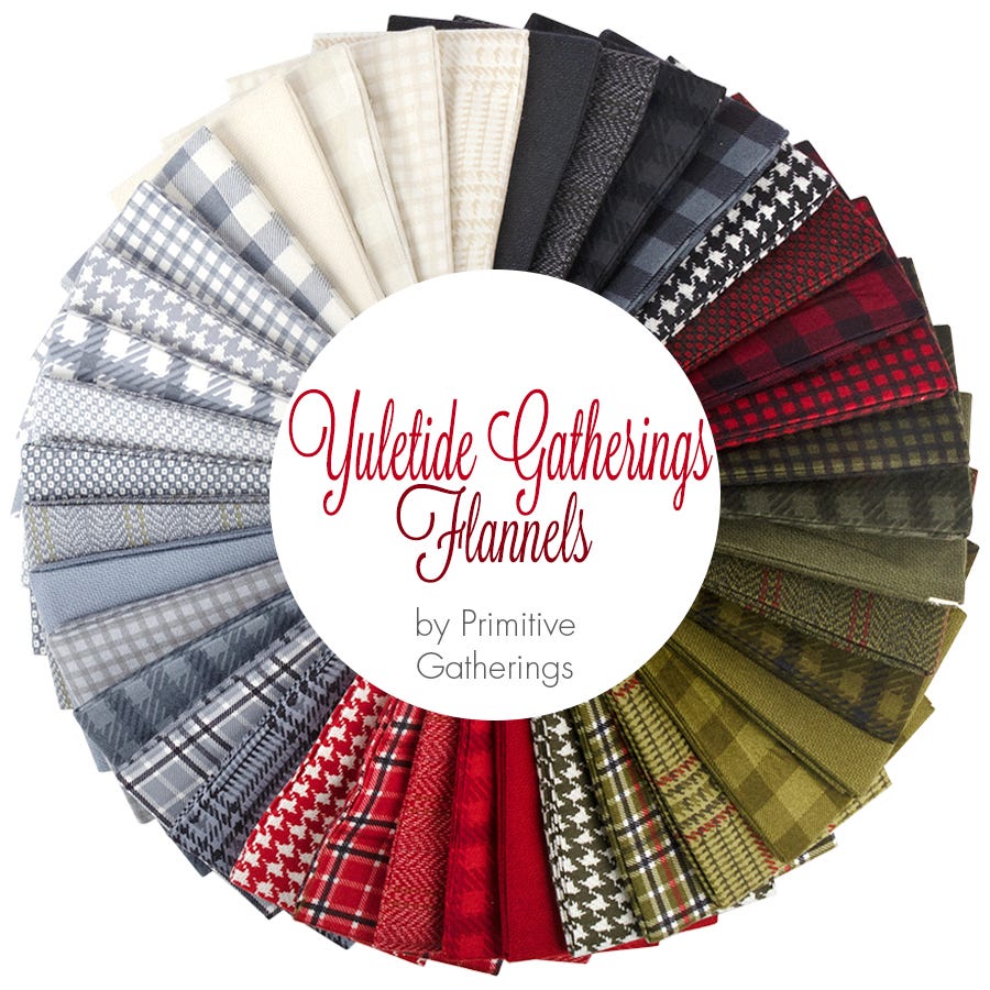 YULETIDE GATHERINGS Flannels Moda Layer Cake Primitive Gatherings cotton fabric 42 10 inch squares 49140LCF