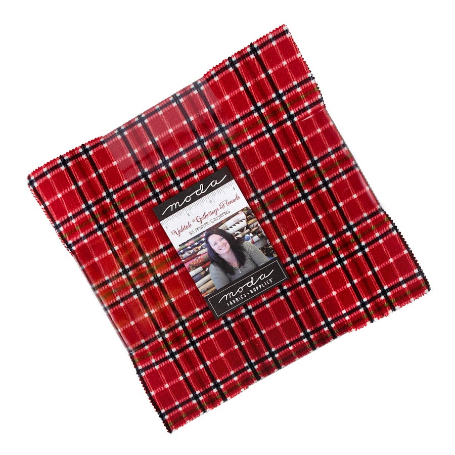 YULETIDE GATHERINGS Flannels Moda Layer Cake Primitive Gatherings cotton fabric 42 10 inch squares 49140LCF
