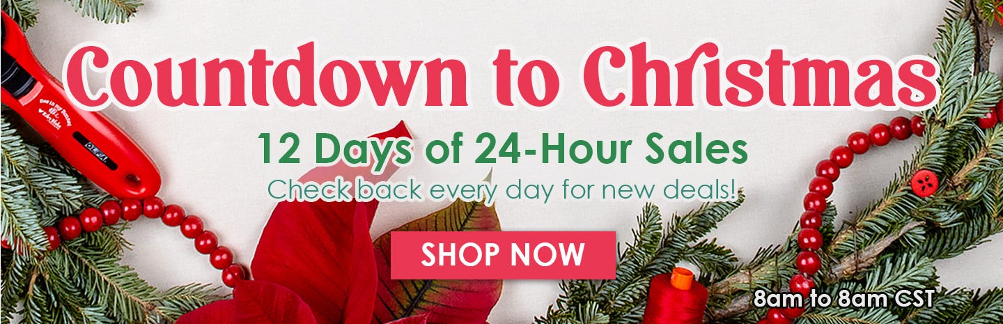 Countdown to Christmas Daily Holiday Quilting Fabric Sale