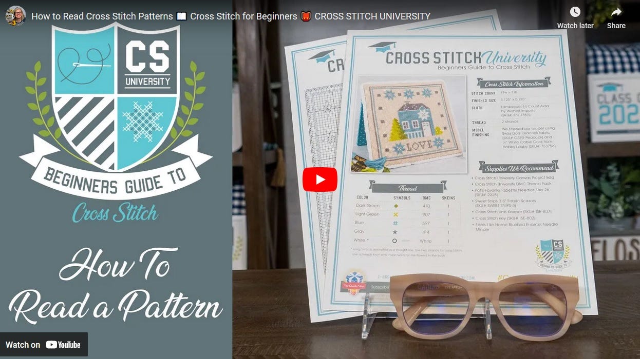 How to Read a Cross Stitch Pattern Video Tutorial